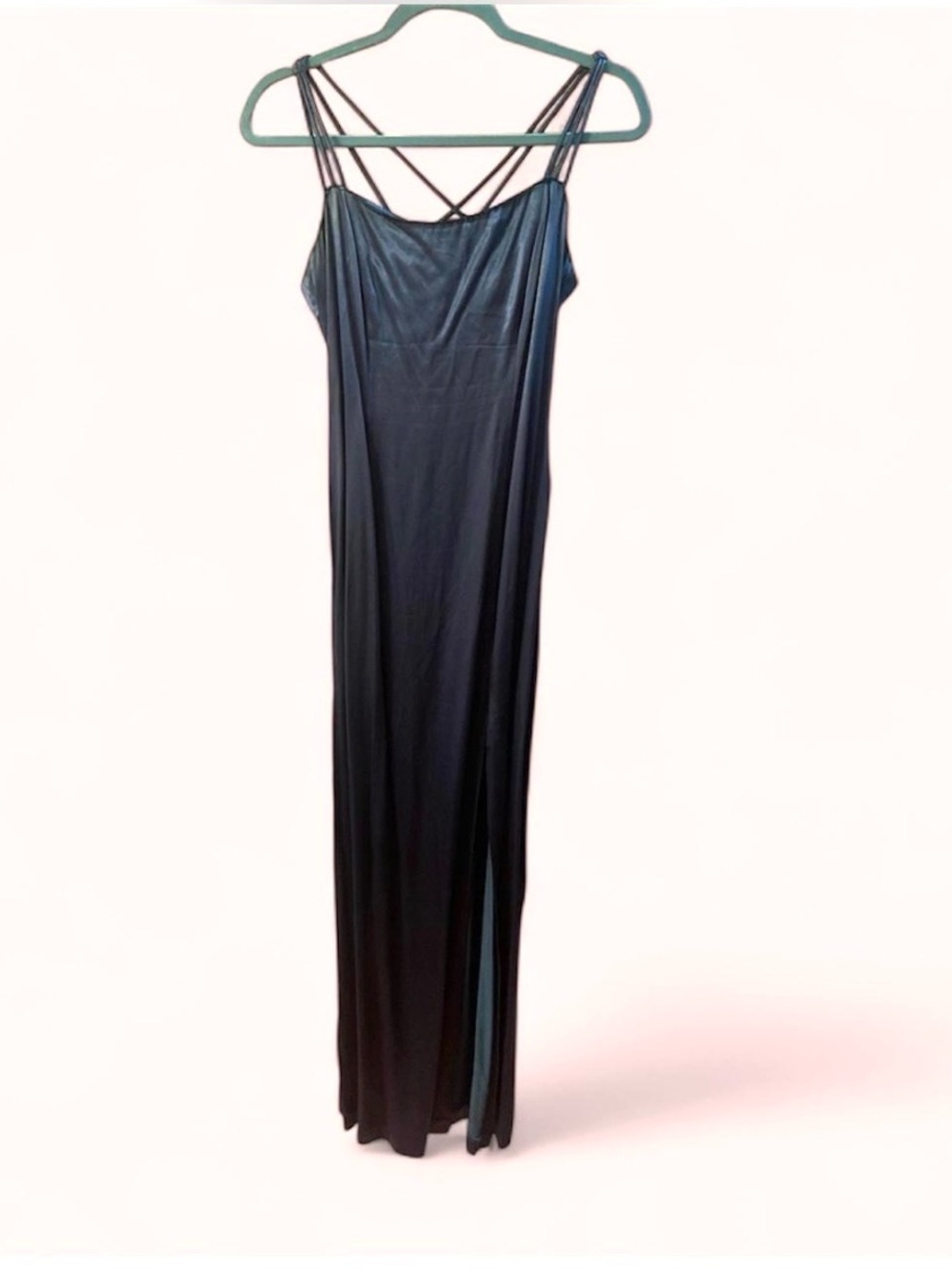 Rampage Black Velvet Maxi dress with Front Slit